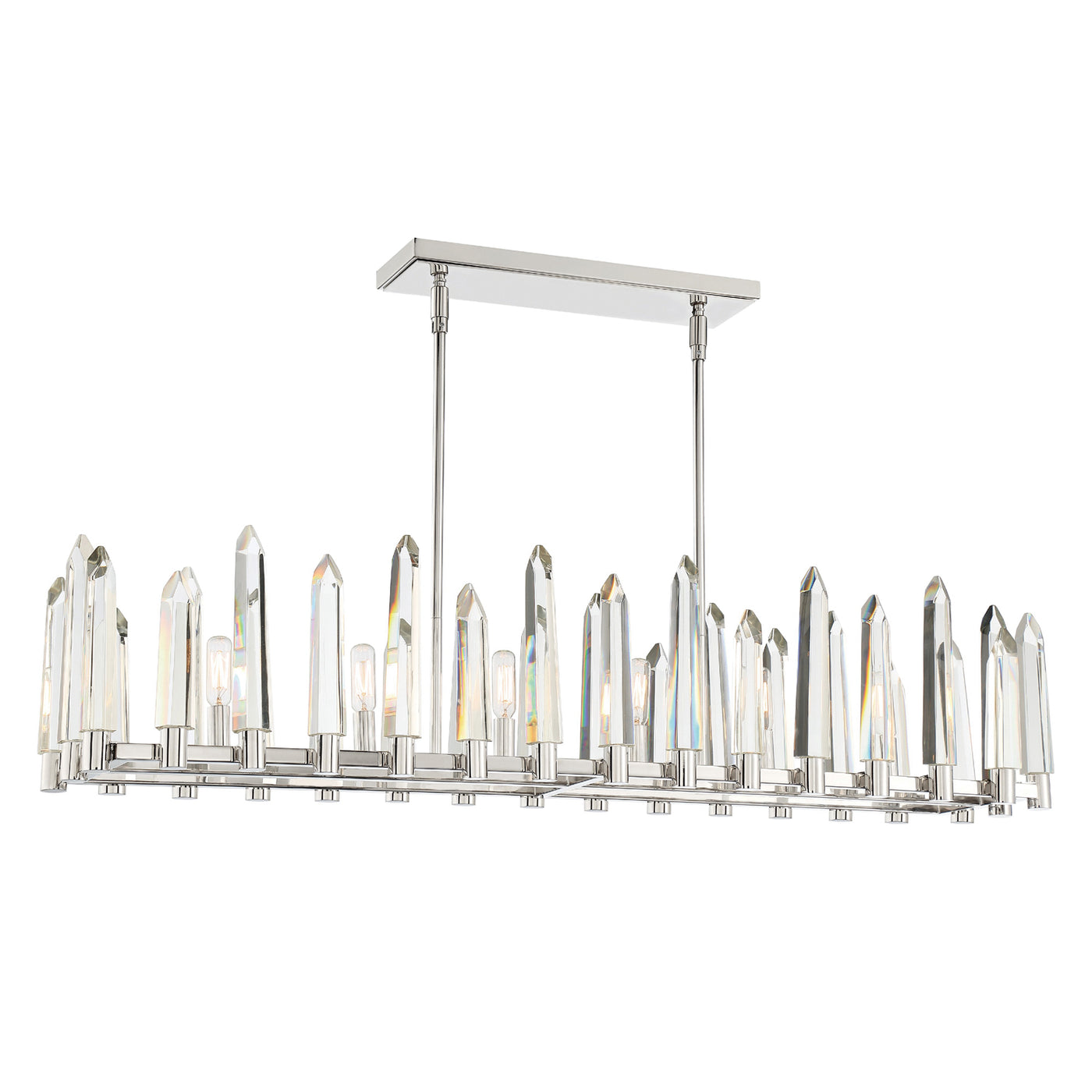 Watson 6 Light Polished Nickel Linear Chandelier Chandelier Crystorama