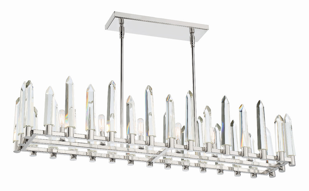 Watson 6 Light Polished Nickel Linear Chandelier Chandelier Crystorama