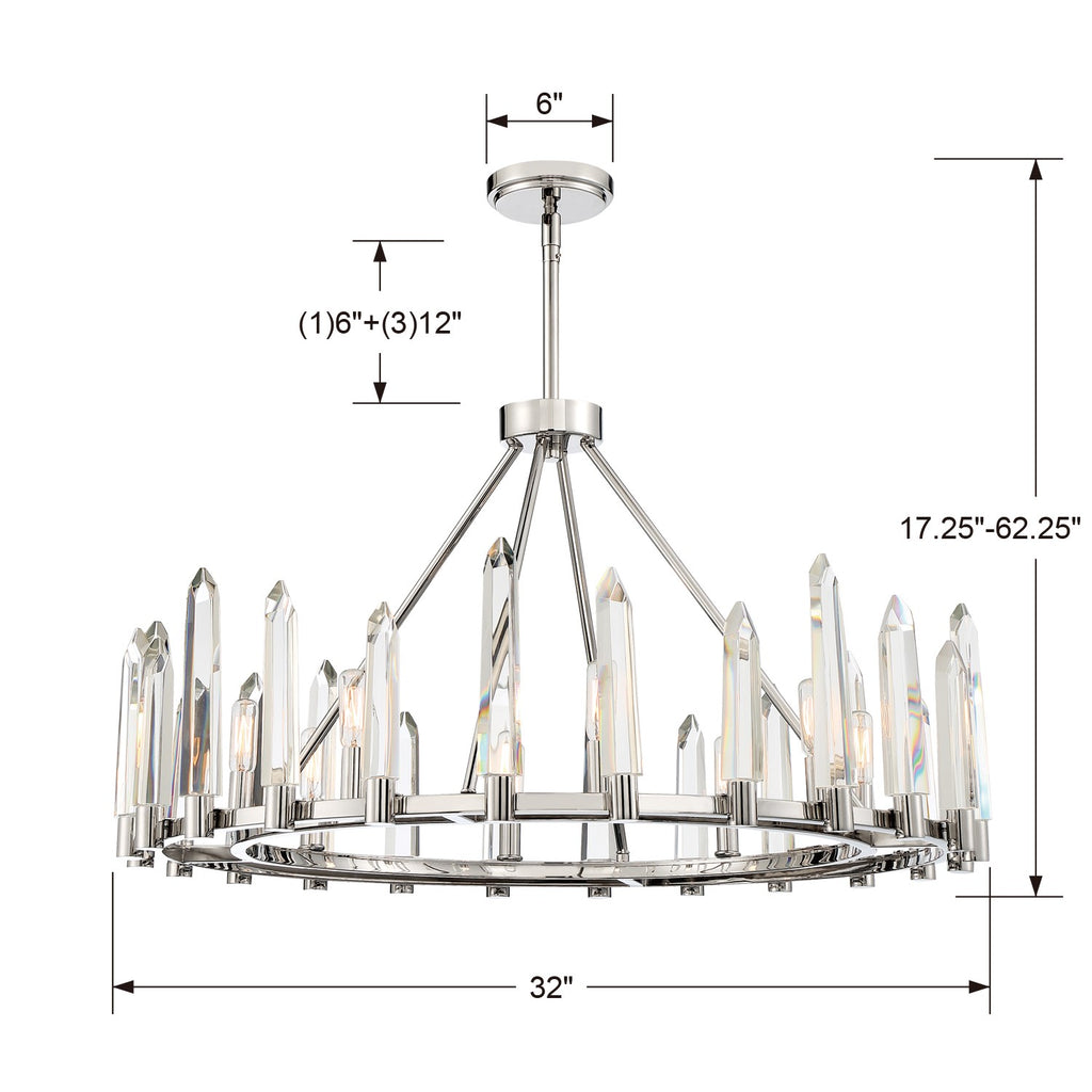 Watson 8 Light Polished Nickel Chandelier Chandelier Crystorama