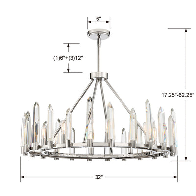 Watson 8 Light Polished Nickel Chandelier Chandelier Crystorama