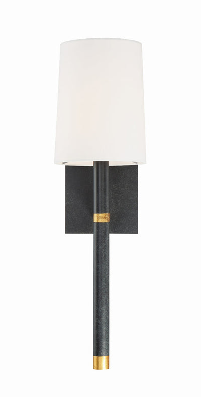 Weston 1 Light Black + Antique Gold Sconce Wall Sconce Crystorama