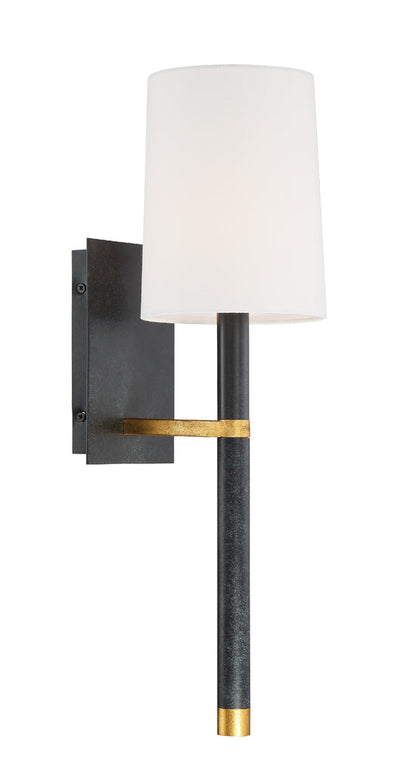 Weston 1 Light Black + Antique Gold Sconce Wall Sconce Crystorama