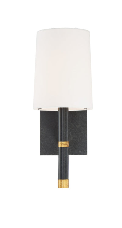 Weston 1 Light Black + Antique Gold Sconce Wall Sconce Crystorama