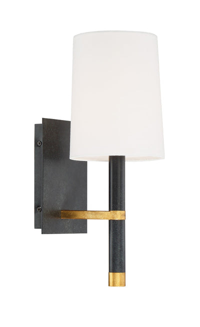 Weston 1 Light Black + Antique Gold Sconce Wall Sconce Crystorama