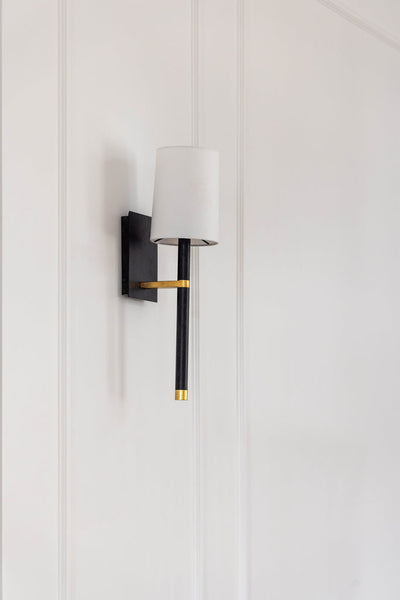 Weston 1 Light Black + Antique Gold Sconce Wall Sconce Crystorama