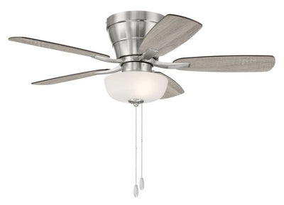 42" Wheeler 2-Light Bowl in Brushed Polished Nickel w/ Driftwood/Walnut Blades Ceiling Fan CRAFTMADE