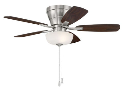 42" Wheeler 2-Light Bowl in Brushed Polished Nickel w/ Driftwood/Walnut Blades Ceiling Fan CRAFTMADE