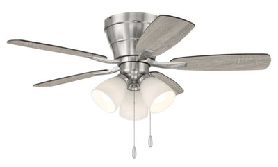 42" Wheeler 3-Light in Brushed Polished Nickel w/ Driftwood/Walnut Blades Ceiling Fan CRAFTMADE