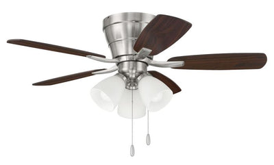 42" Wheeler 3-Light in Brushed Polished Nickel w/ Driftwood/Walnut Blades Ceiling Fan CRAFTMADE