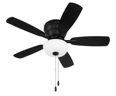 42" Wheeler 2-Light Bowl in Flat Black w/ Flat Black/Greywood Blades Ceiling Fan CRAFTMADE