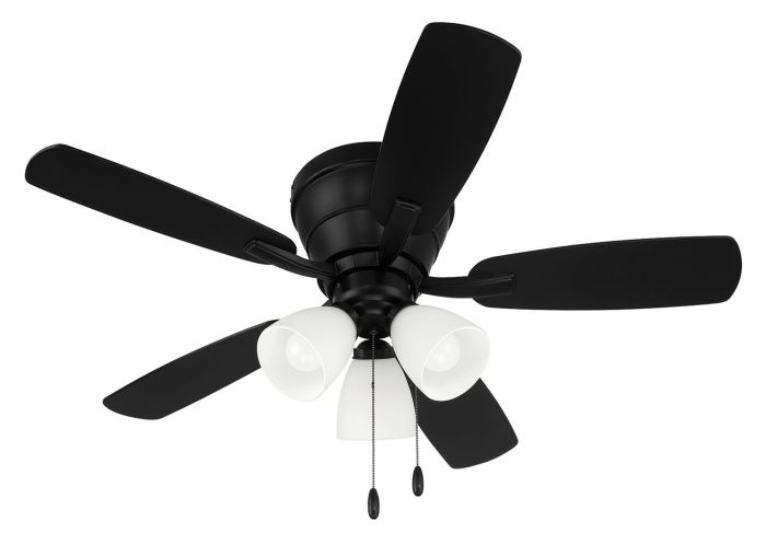 42" Wheeler 3-Light in Flat Black w/ Flat Black/Greywood Blades Ceiling Fan CRAFTMADE