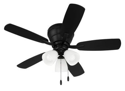 42" Wheeler 3-Light in Flat Black w/ Flat Black/Greywood Blades Ceiling Fan CRAFTMADE