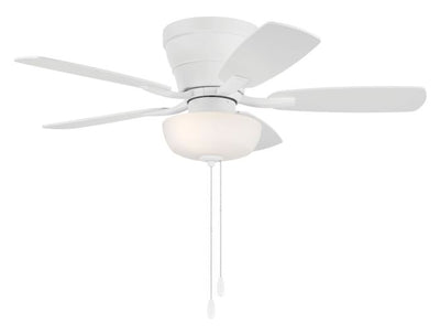 42" Wheeler 2-Light Bowl in White w/ White/Washed Oak Blades Ceiling Fan CRAFTMADE