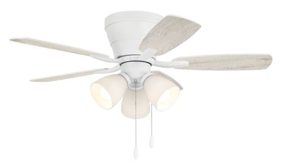 42" Wheeler 3-Light in White w/ White/Washed Oak Blades Ceiling Fan CRAFTMADE