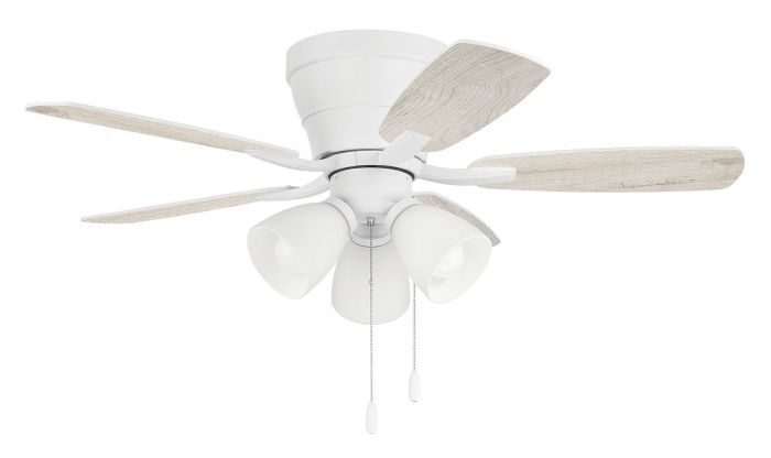 42" Wheeler 3-Light in White w/ White/Washed Oak Blades Ceiling Fan CRAFTMADE