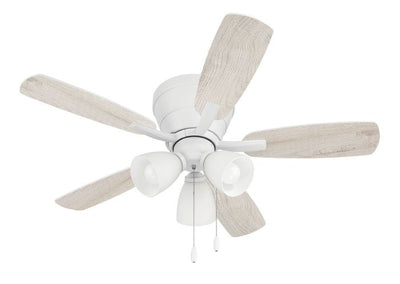 42" Wheeler 3-Light in White w/ White/Washed Oak Blades Ceiling Fan CRAFTMADE