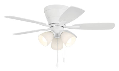 42" Wheeler 3-Light in White w/ White/Washed Oak Blades Ceiling Fan CRAFTMADE