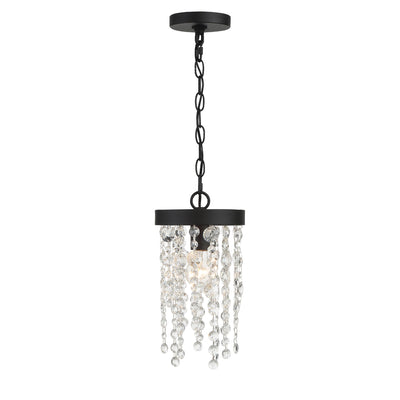 Winham 1 Light Black Forged Mini Pendant Pendant Crystorama