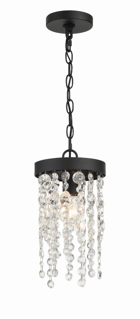 Winham 1 Light Black Forged Mini Pendant Pendant Crystorama