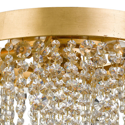 Winham 4 Light Antique Gold Crystal Flush Mount Semi Flush Crystorama