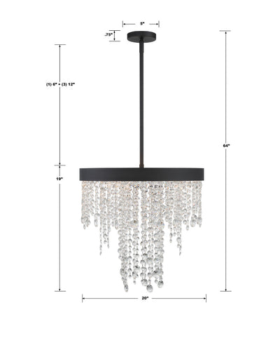 Winham 5 Light Black Forged Chandelier Chandelier Crystorama