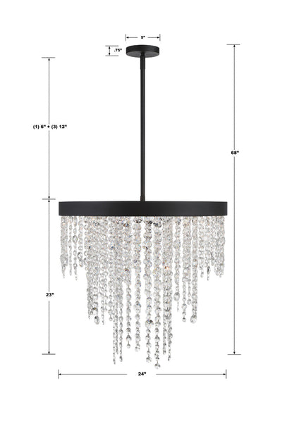 Winham 6 Light Black Forged Chandelier Chandelier Crystorama