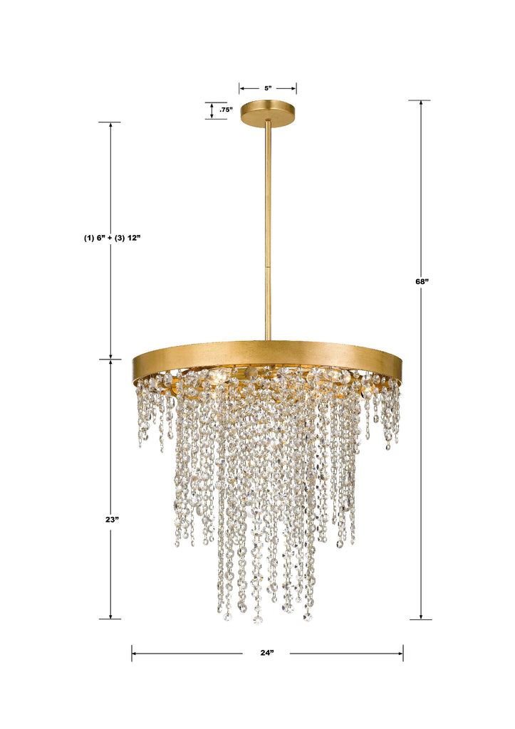 Winham 6 Light Antique Gold Crystal Chandelier Chandelier Crystorama