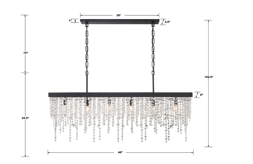 Winham 6 Light Black Forged Chandelier Chandelier Crystorama