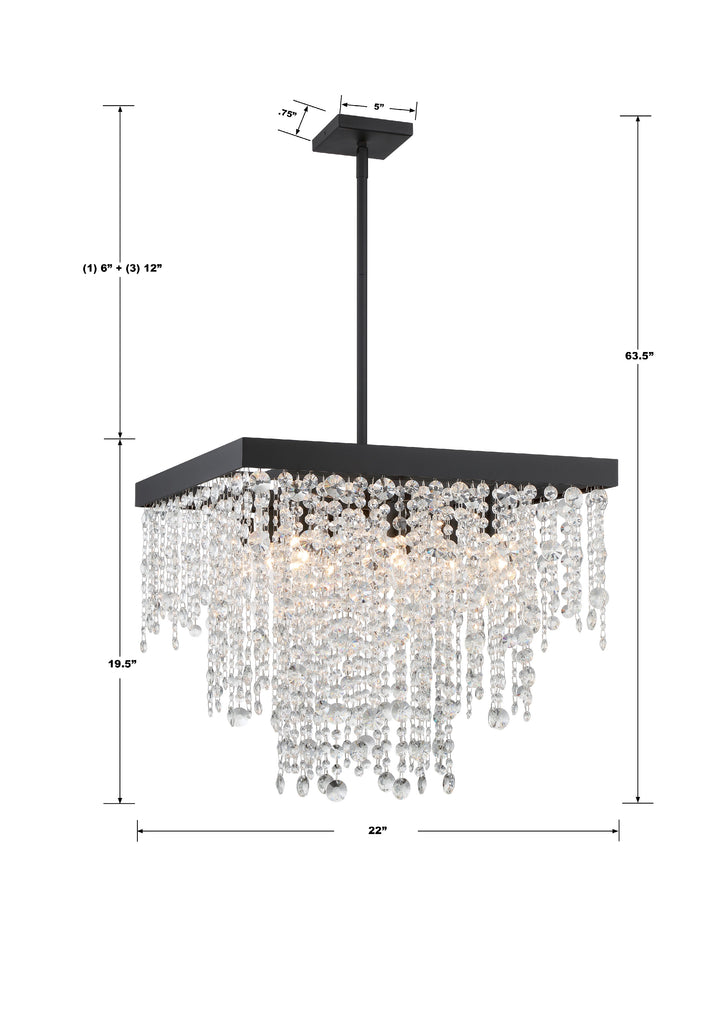 Winham 8 Light Black Forged Chandelier Chandelier Crystorama