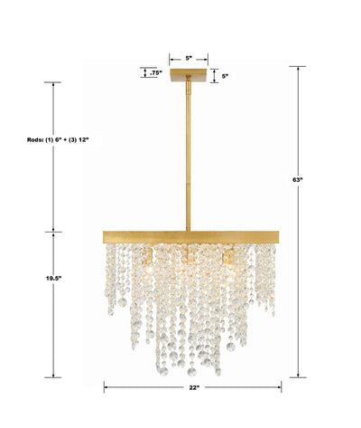 Winham 8 Light Antique Gold Chandelier Chandelier Crystorama