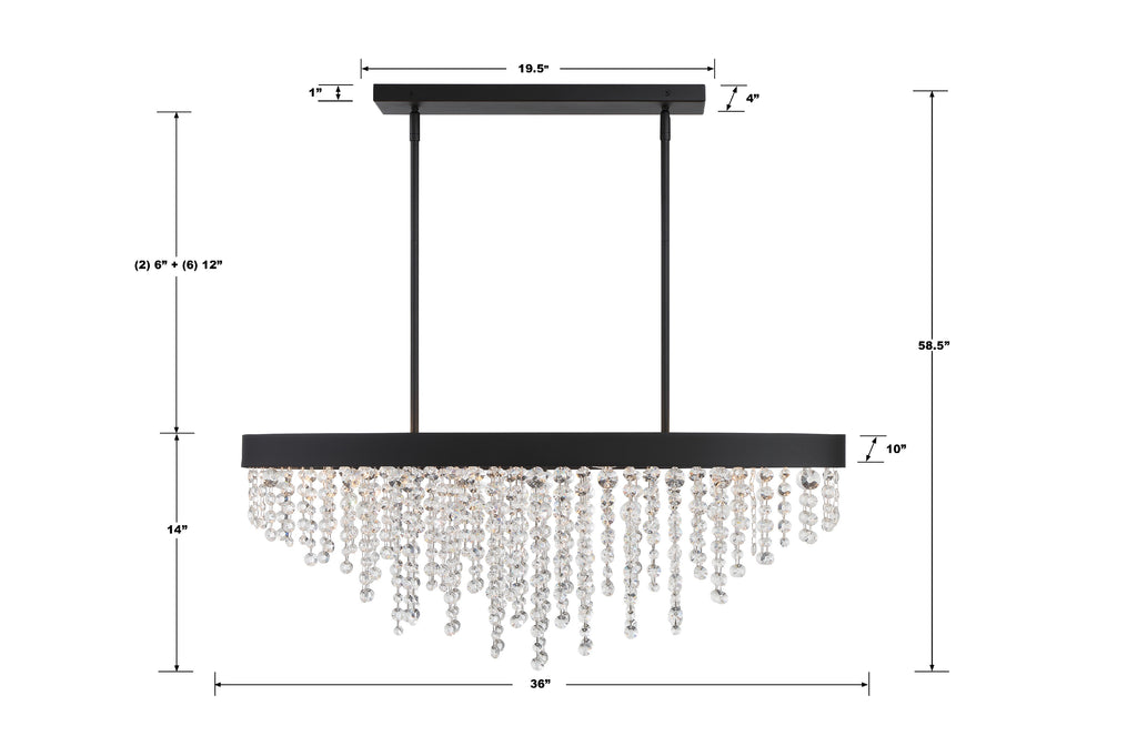 Winham 8 Light Black Forged Chandelier Chandelier Crystorama