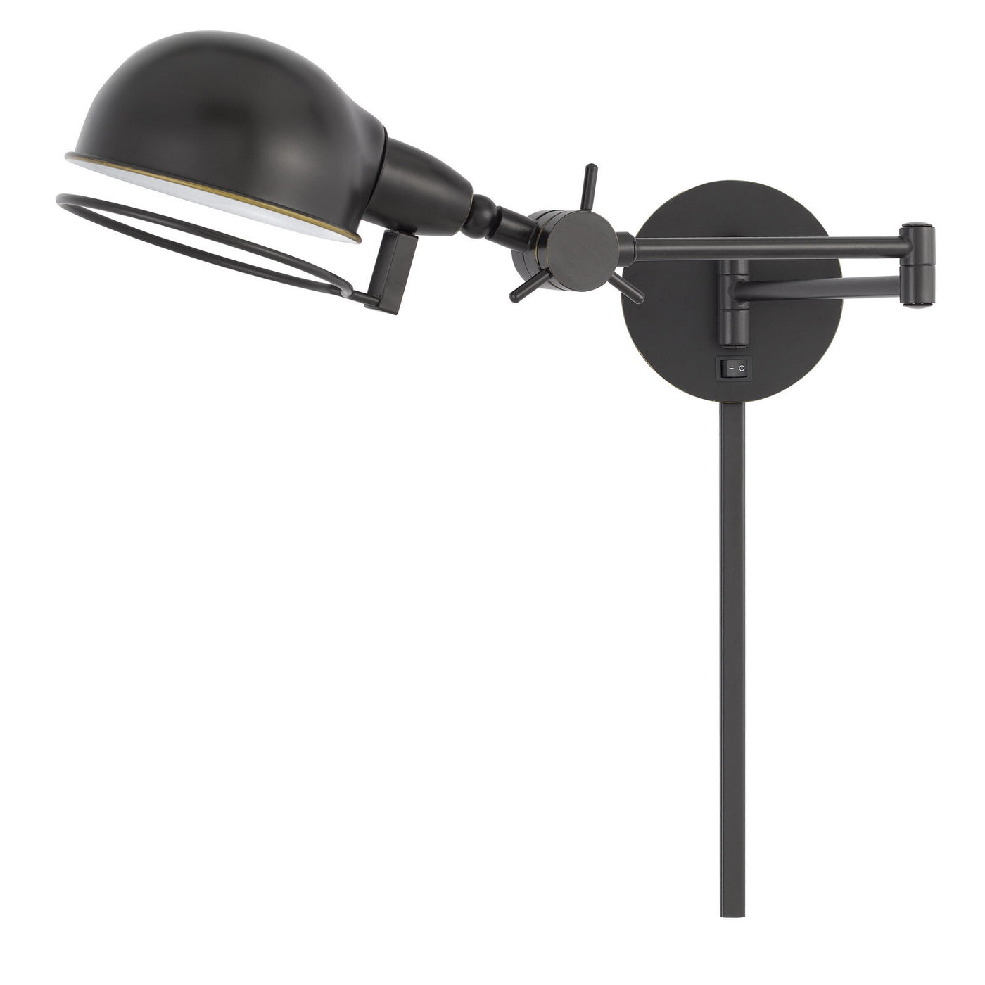 60W LINTHAL SWING ARM WALL LAMP WITH ADJUSTABLE SHADE WITH 3 FT WIRE COVER Wall Sconce Cal Lighting