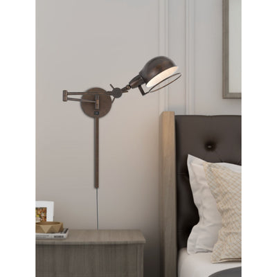 60W LINTHAL SWING ARM WALL LAMP WITH ADJUSTABLE SHADE. 3 FT WIRE COVER INCLUDED Wall Sconce Cal Lighting