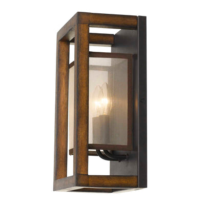 40W X 2 RUBBER WOOD WALL SCONCE WITH ORGANZA SHADE (EDISON BULBS NOT INCLUDED) Wall Sconce Cal Lighting