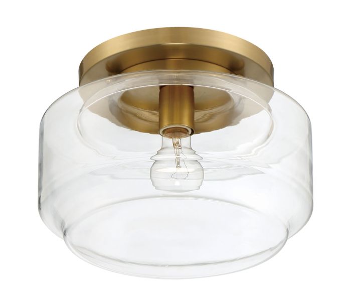 Peri 1 Light 12" Flushmount in Satin Brass Flush Mount Craftmade