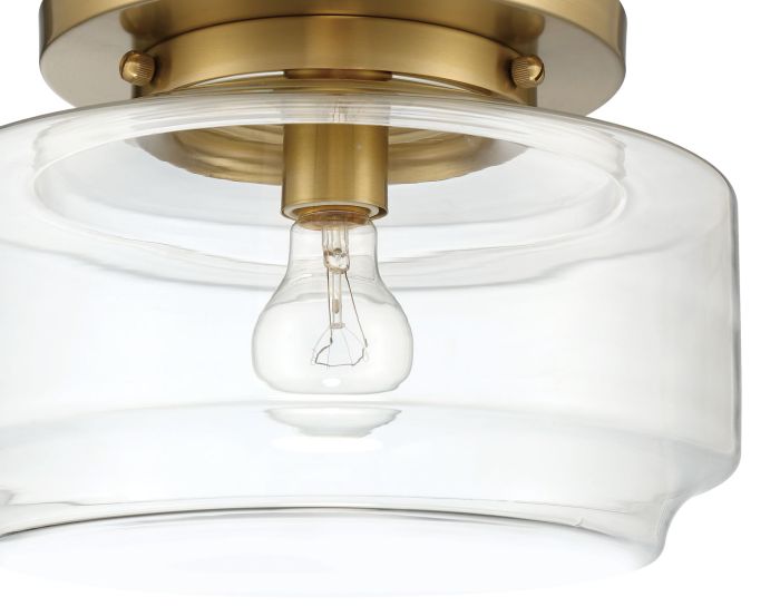 Peri 1 Light 12" Flushmount in Satin Brass Flush Mount Craftmade