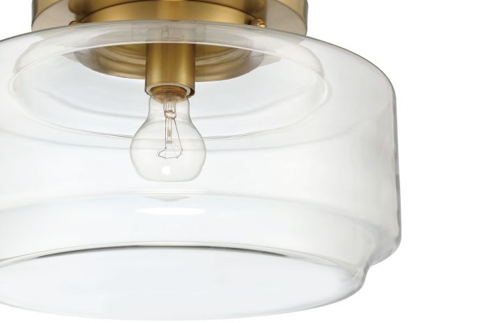 Peri 1 Light 14" Flushmount in Satin Brass Flush Mount Craftmade