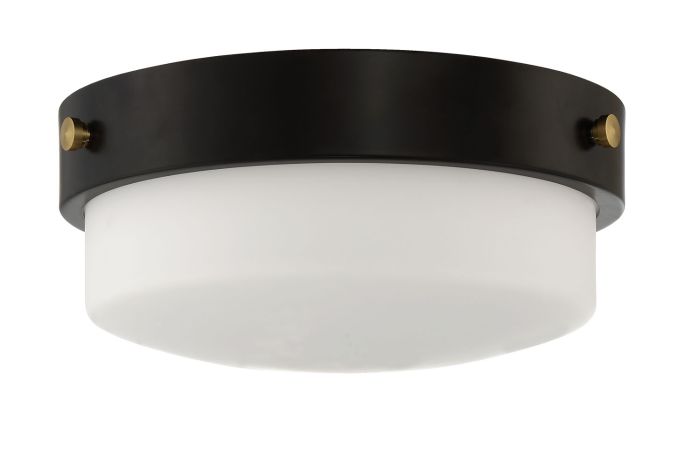 Oak Street 2 Light 12" Flushmount in Flat Black Flush Mount Craftmade