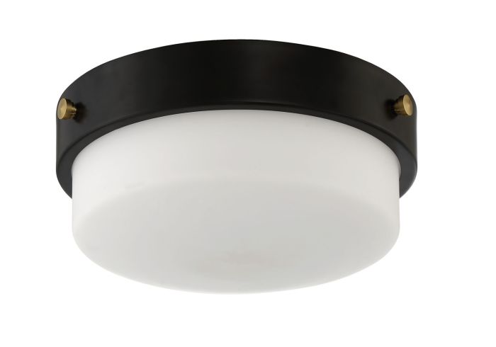 Oak Street 2 Light 12" Flushmount in Flat Black Flush Mount Craftmade