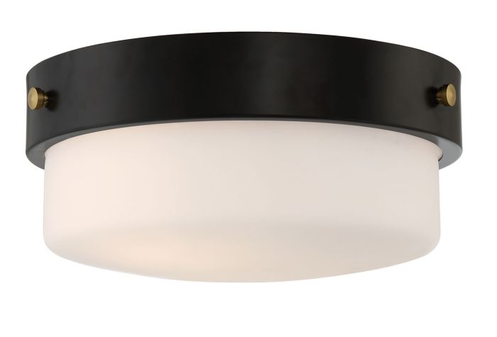 Oak Street 2 Light 13" Flushmount in Flat Black Flush Mount Craftmade