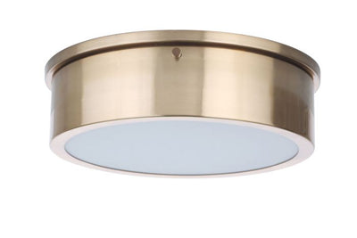 Fenn 1 Light 11" LED Flushmount in Satin Brass Flush Mount Craftmade