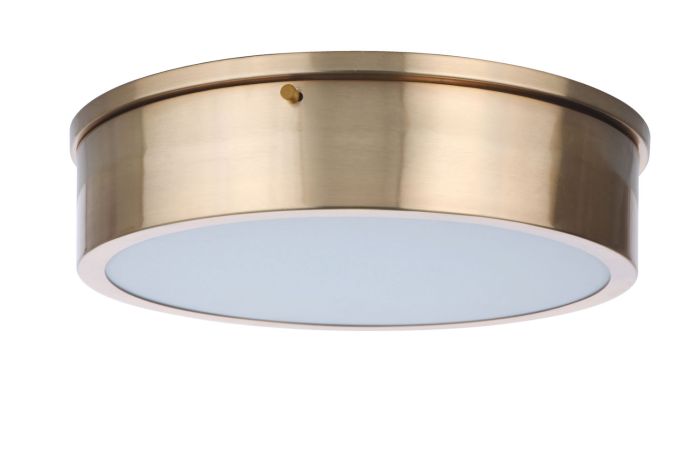 Fenn 1 Light 13" LED Flushmount in Satin Brass Flush Mount Craftmade