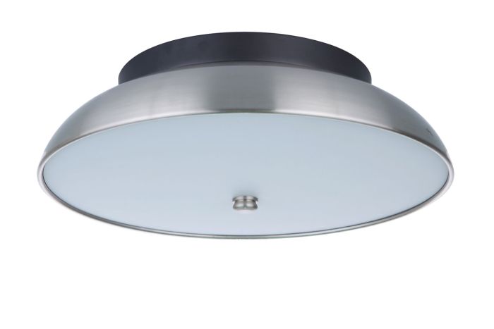 Soul 1 Light 12.5" LED Flushmount in Flat Black/Brushed Polished Nickel Flush Mount Craftmade