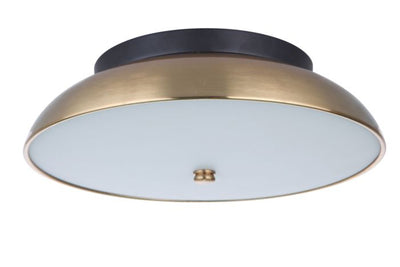 Soul 1 Light 12.5" LED Flushmount in Flat Black/Satin Brass Flush Mount Craftmade