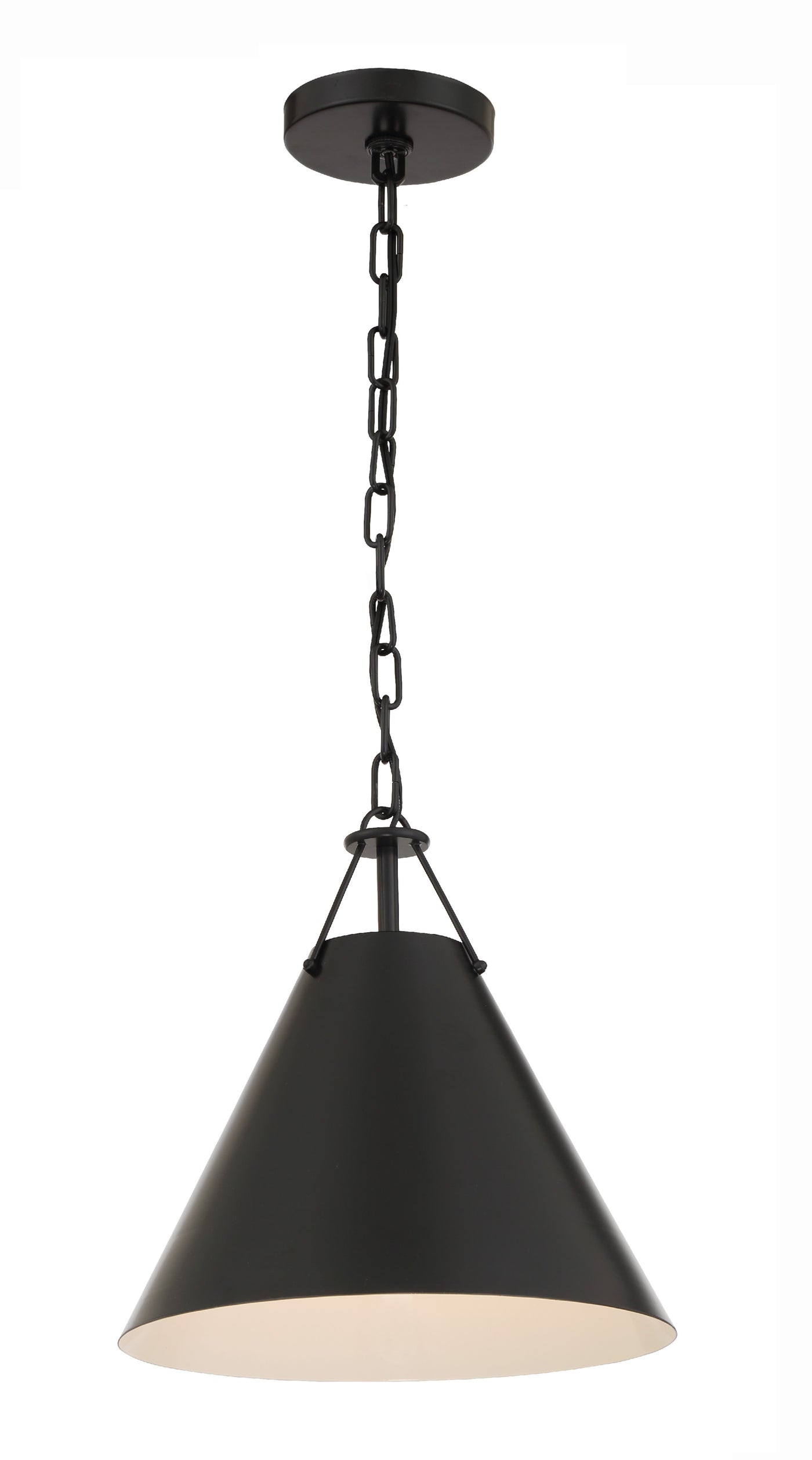 Xavier 1 Light Matte Black Mini Pendant Pendant Crystorama