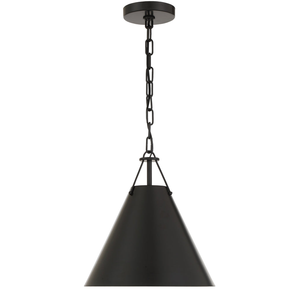 Xavier 1 Light Matte Black Mini Pendant Pendant Crystorama