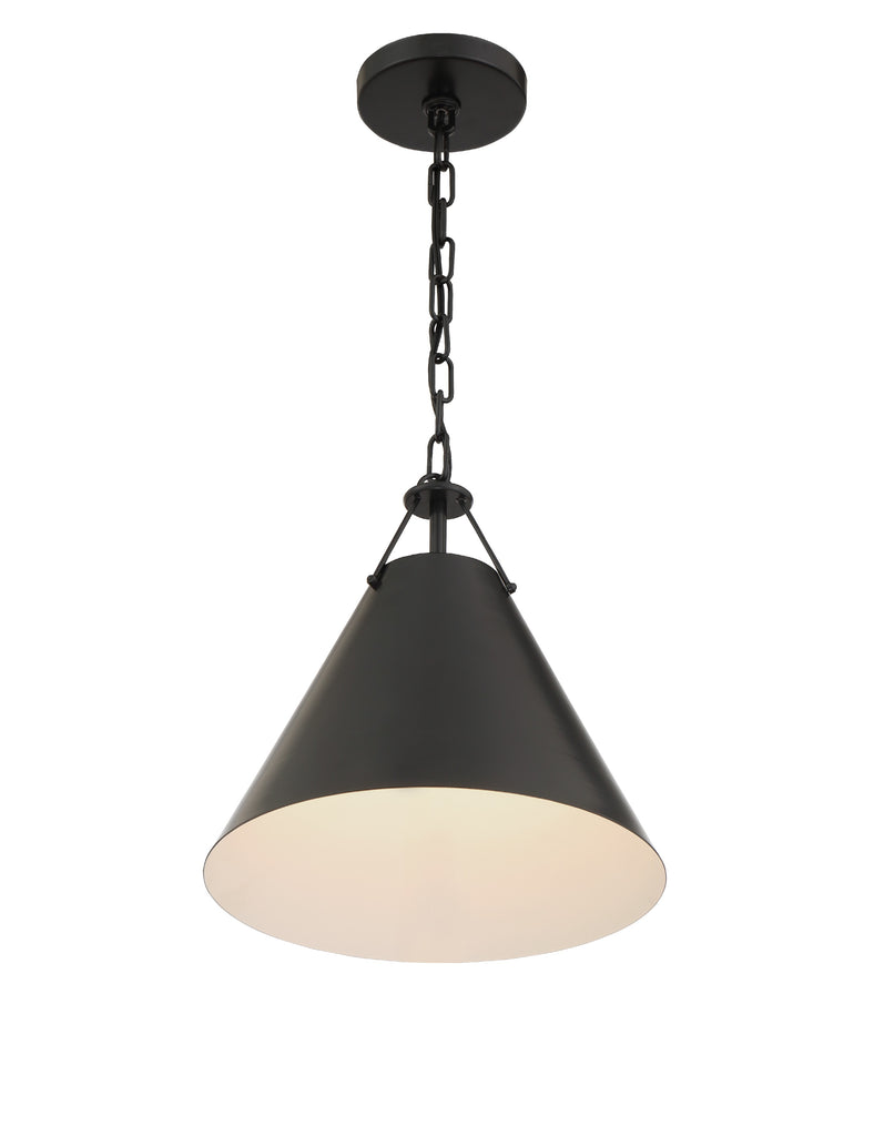 Xavier 1 Light Matte Black Mini Pendant Pendant Crystorama