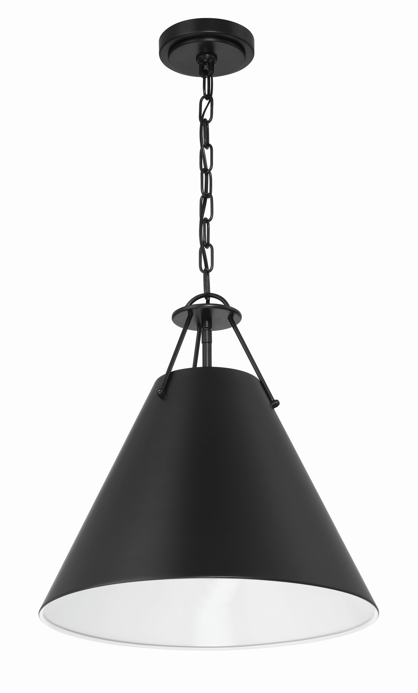 Xavier 3 Light Matte Black Pendant Pendant Crystorama