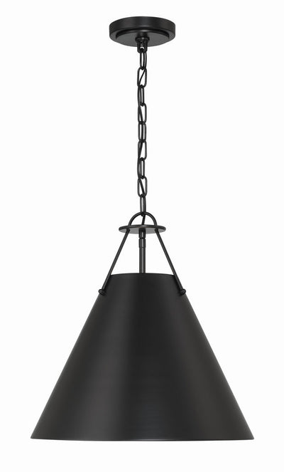 Xavier 3 Light Matte Black Pendant Pendant Crystorama