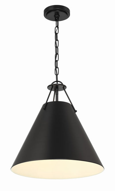 Xavier 3 Light Matte Black Pendant Pendant Crystorama